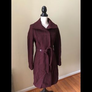 Mossimo Maroon Wool Coat